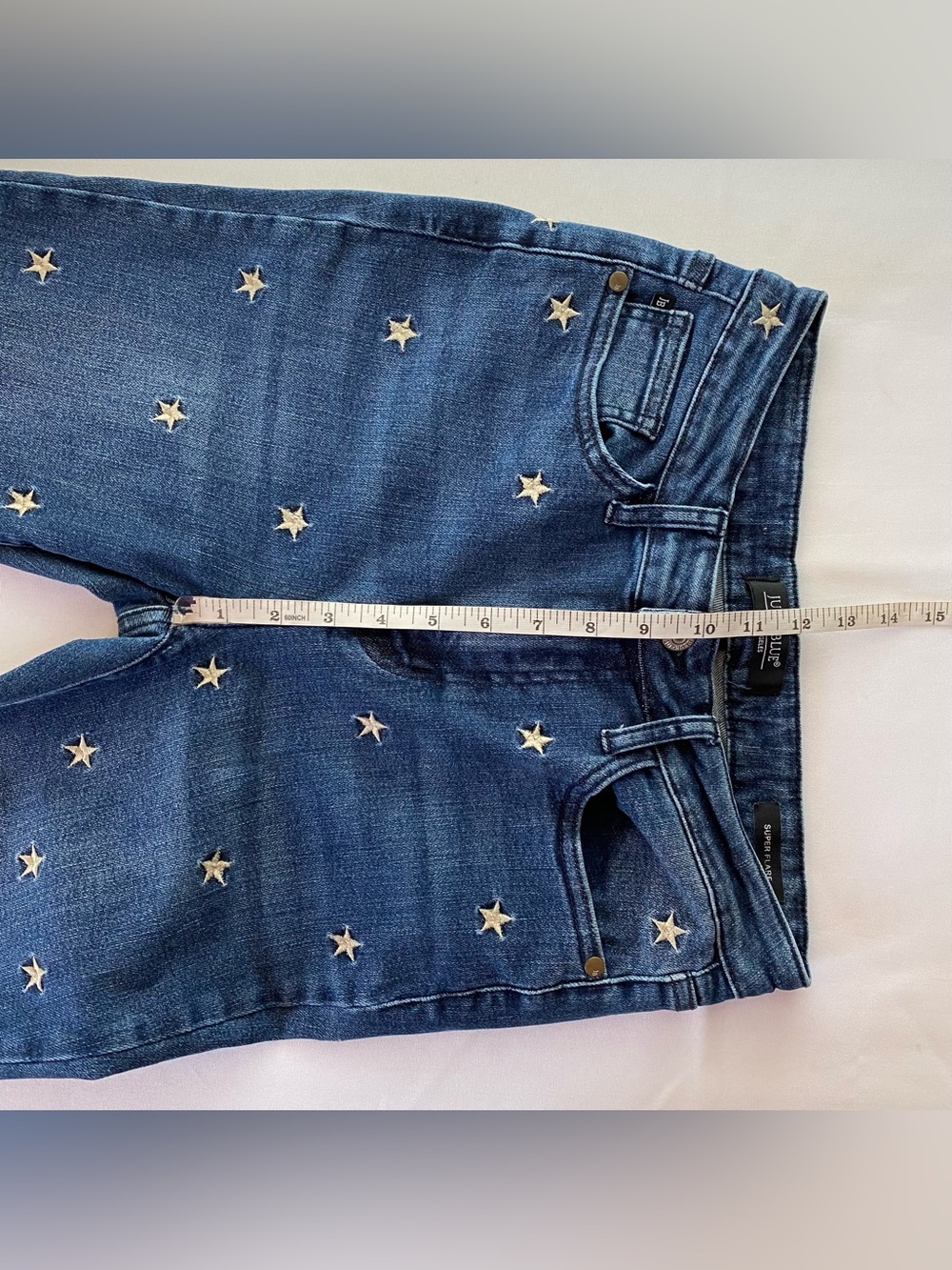 Judy Blue Embroidered Sabrina Star Super Flare Denim Jeans 28 California Casual - Picture 15 of 16